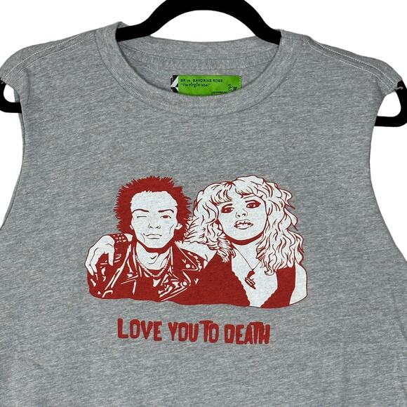Sandrine Rose Sid & Monroe Love You To Death Gray Muscle Shirt Women Medium NWT - Picture 5 of 9